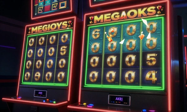 Megaways Slot mit kaskadierenden Walzen und explodierenden Multiplikatoren in Neon-Optik